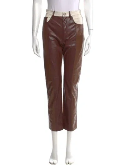 Pre-owned Nanushka Straight Leg Pants In Brown