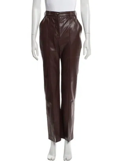 Pre-owned Nanushka Straight Leg Pants In Brown
