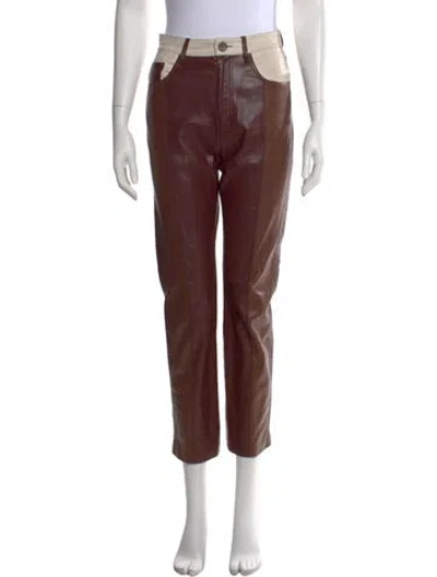 Pre-owned Nanushka Straight Leg Pants In Brown