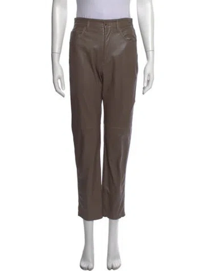 Pre-owned Nanushka Straight Leg Pants In Brown