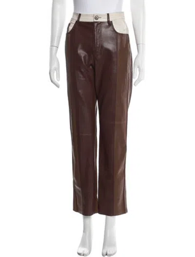 Pre-owned Nanushka Straight Leg Pants In Brown