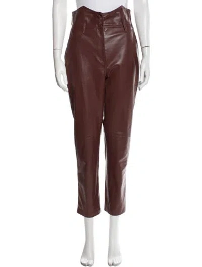 Pre-owned Nanushka Straight Leg Pants In Burgundy