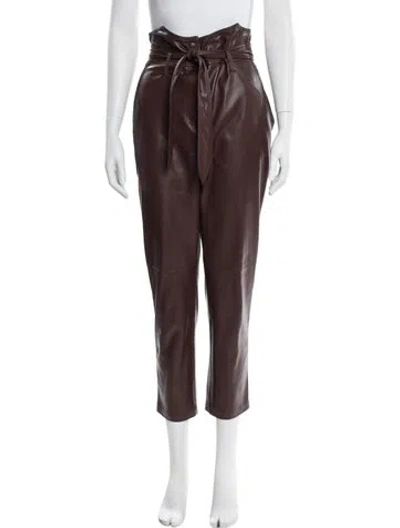 Pre-owned Nanushka Straight Leg Pants In Burgundy