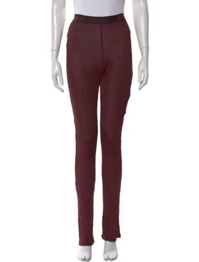 Pre-owned Nanushka Straight Leg Pants In Burgundy