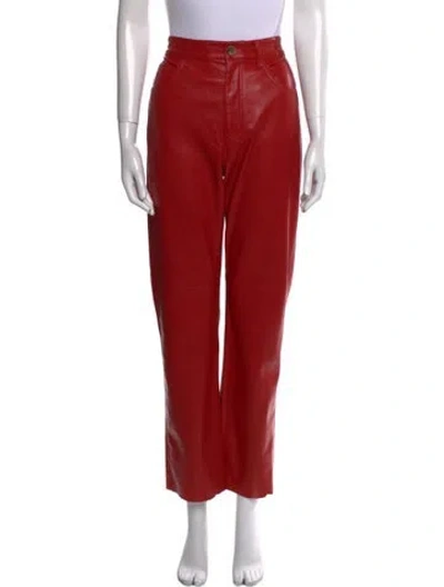 Pre-owned Nanushka Straight Leg Pants In Red