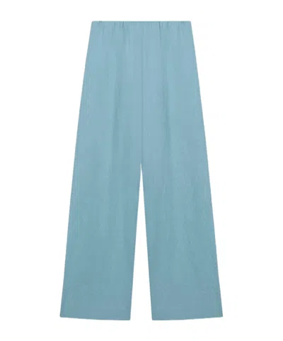 Nanushka Straight-leg Satin Trousers In Blue