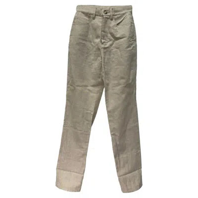 Nanushka Straight-leg Trousers In Beige Cotton In Gray