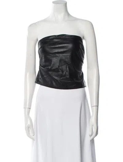 Pre-owned Nanushka Strapless Crop Top In Black