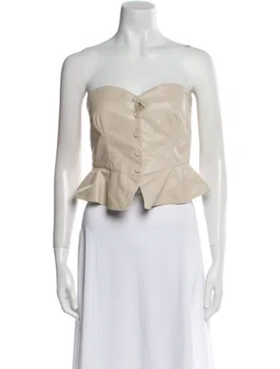 Pre-owned Nanushka Strapless Crop Top In Neutral