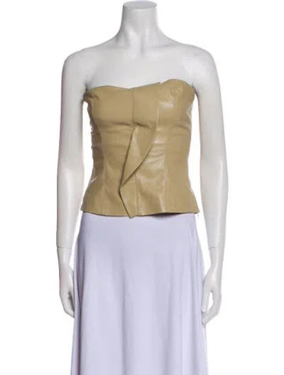 Pre-owned Nanushka Strapless Crop Top In Neutral