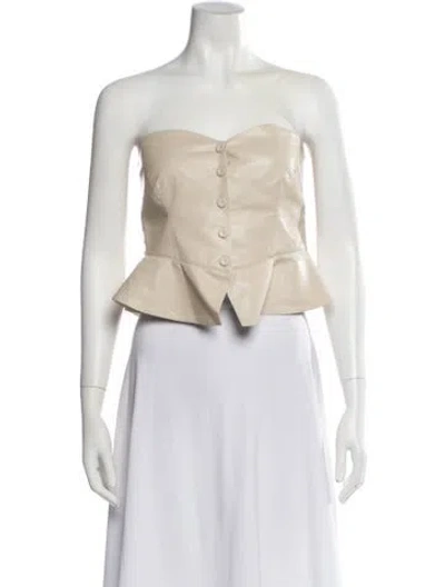 Pre-owned Nanushka Strapless Crop Top In Neutral
