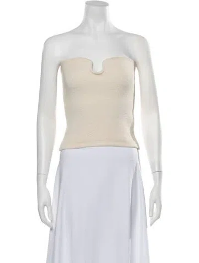 Pre-owned Nanushka Strapless Crop Top In Neutrals