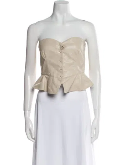 Pre-owned Nanushka Strapless Crop Top In Neutrals