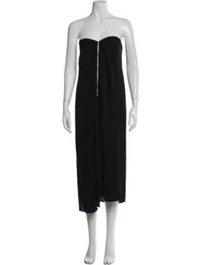 Pre-owned Nanushka Strapless Midi Length Dress In Black