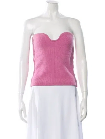 Pre-owned Nanushka Strapless Sweater In Pink