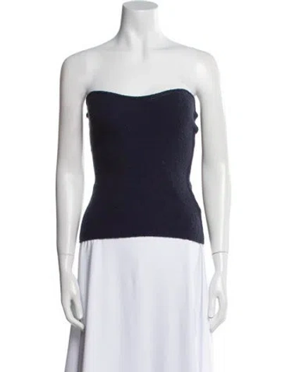 Pre-owned Nanushka Strapless Top In Blue