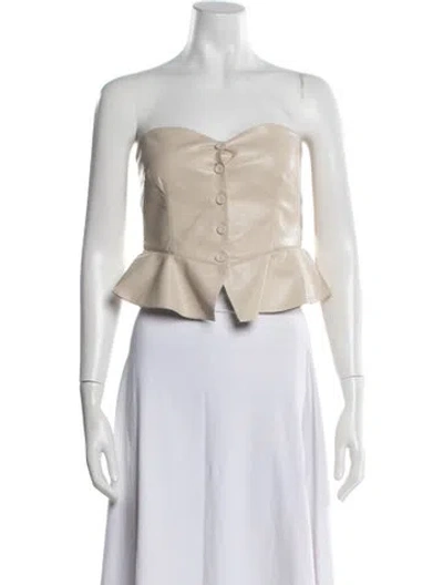 Pre-owned Nanushka Strapless Top In White