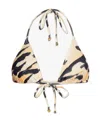 NANUSHKA STRIPE-PATTERN TRIANGLE BIKINI TOP