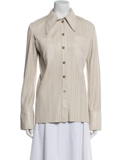 Pre-owned Nanushka Striped Blazer In Neutral