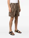 Nanushka Striped Elasticated-waist Shorts In Blue