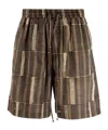 Nanushka Striped Elasticated-waist Shorts In Brown