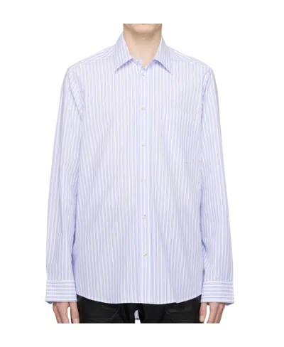 Nanushka Striped Long-sleeve Shirt In White