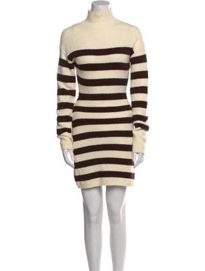 Pre-owned Nanushka Striped Mini Dress In Neutral