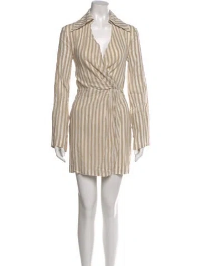 Pre-owned Nanushka Striped Mini Dress In Neutral