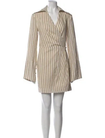 Pre-owned Nanushka Striped Mini Dress In Neutral