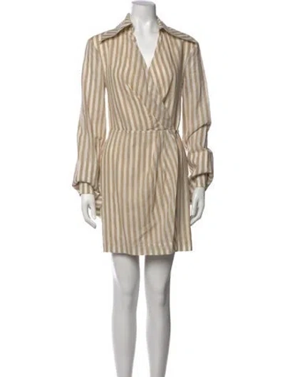 Pre-owned Nanushka Striped Mini Dress In Neutrals