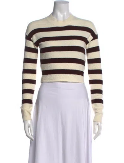 Pre-owned Nanushka Striped Mock Neck Sweater In Neutrals