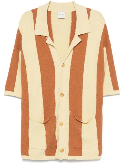 Nanushka Striped Shirt In Brown