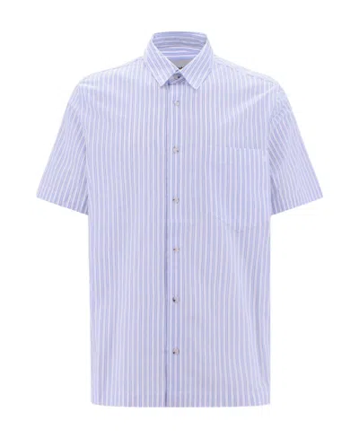 Nanushka Striped Short-sleeve Shirt In Purple