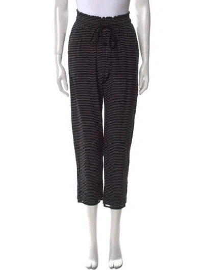 Pre-owned Nanushka Striped Straight Leg Pants In Black