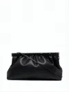 Nanushka Structured Black Clutch With Gathered Design In Black
