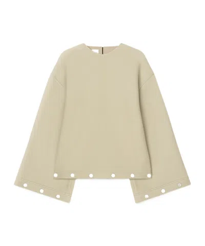 Nanushka Studded Bell-sleeves Top In Oat