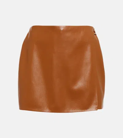 Nanushka Svena Faux Leather Skort In Brown