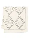 Nanushka Symbol Argyle Silk Scarf In Gray