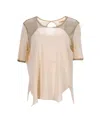 Nanushka T-shirt In Beige Polyester In Beige
