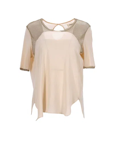 Nanushka T-shirt In Beige Polyester