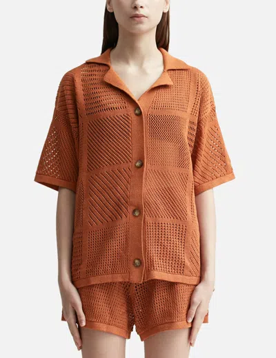 Nanushka Talissa Crochet T-shirt In Red