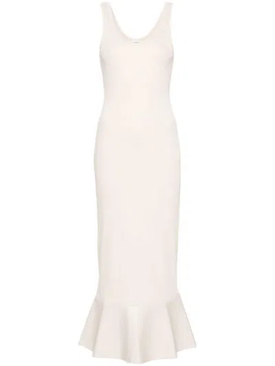 Nanushka Talulla Peplum Maxi Dress In Bianco