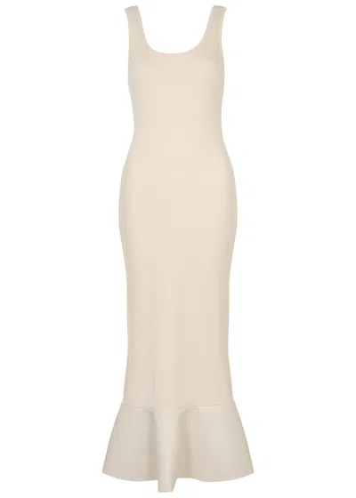 Nanushka Talulla Ribbed Cotton Maxi Dress In Cream