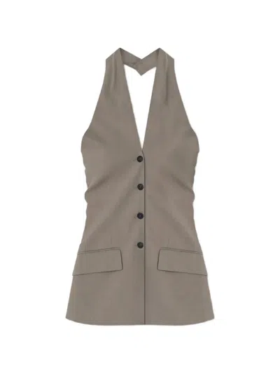 Nanushka 타르실라 테일러드 홀터 넥 탑 In Gray