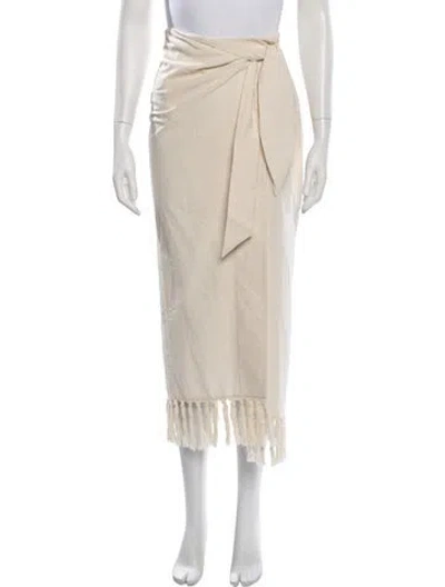 Pre-owned Nanushka Tassel Accents Long Skirt In Neutrals