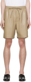 Nanushka Taupe Doxxi Vegan Leather Shorts In Ashy Taupe