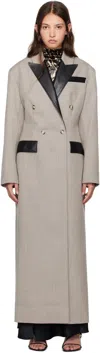 Nanushka Ferris Coat In Taupe/black