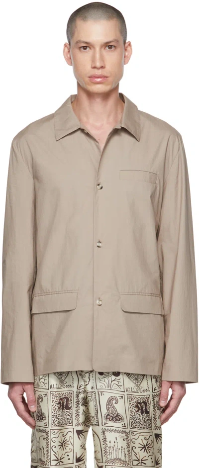 Nanushka Taupe Jao Shirt In Stone