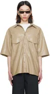 Nanushka Taupe Mance Vegan Leather Shirt In Ashy Taupe