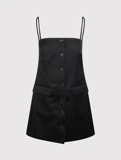Nanushka Tech-satin Mini Tailored Dress In Black